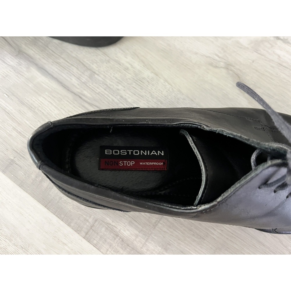 Bostonian Oxford Dress Shoes Non Stop 9/12 XW Black‎ Leather Waterproof Italian - Picture 8 of 10